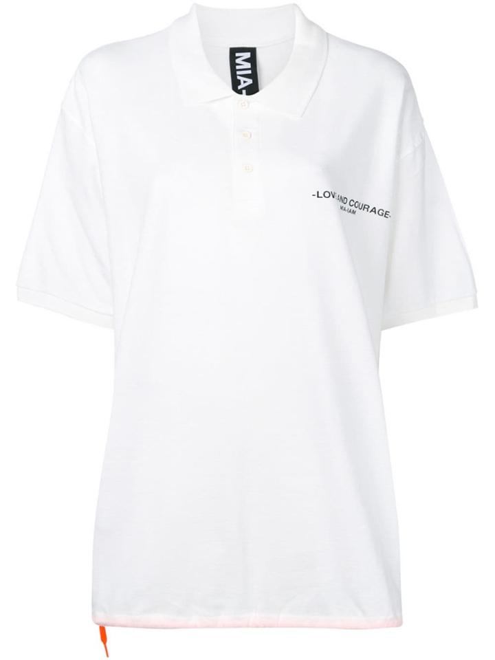 Mia-iam Daddy Oversized Polo Shirt - White