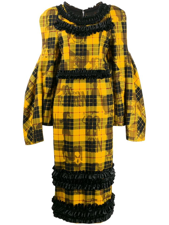 Comme Des Garçons Check Print Dress - Yellow