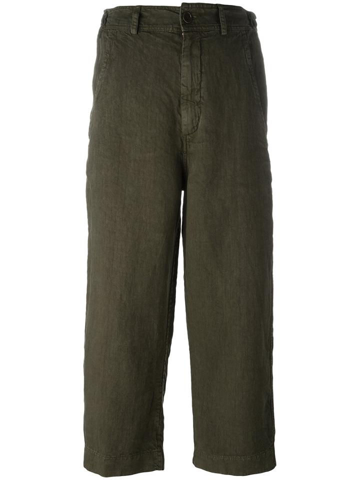 Aspesi Cropped Pants, Women's, Size: 42, Green, Linen/flax