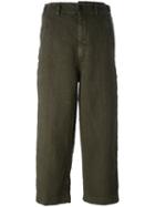 Aspesi Cropped Pants, Women's, Size: 42, Green, Linen/flax