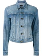 Saint Laurent - Cropped Denim Jacket - Women - Cotton - M, Women's, Blue, Cotton