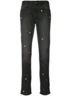 Stella Mccartney - Heart Embroidered Jeans - Women - Cotton/polyester/spandex/elastane - 25, Blue, Cotton/polyester/spandex/elastane