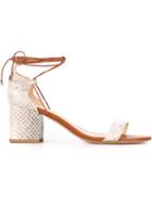Alexandre Birman Block Heel Sandals, Women's, Size: 40.5, Nude/neutrals, Leather
