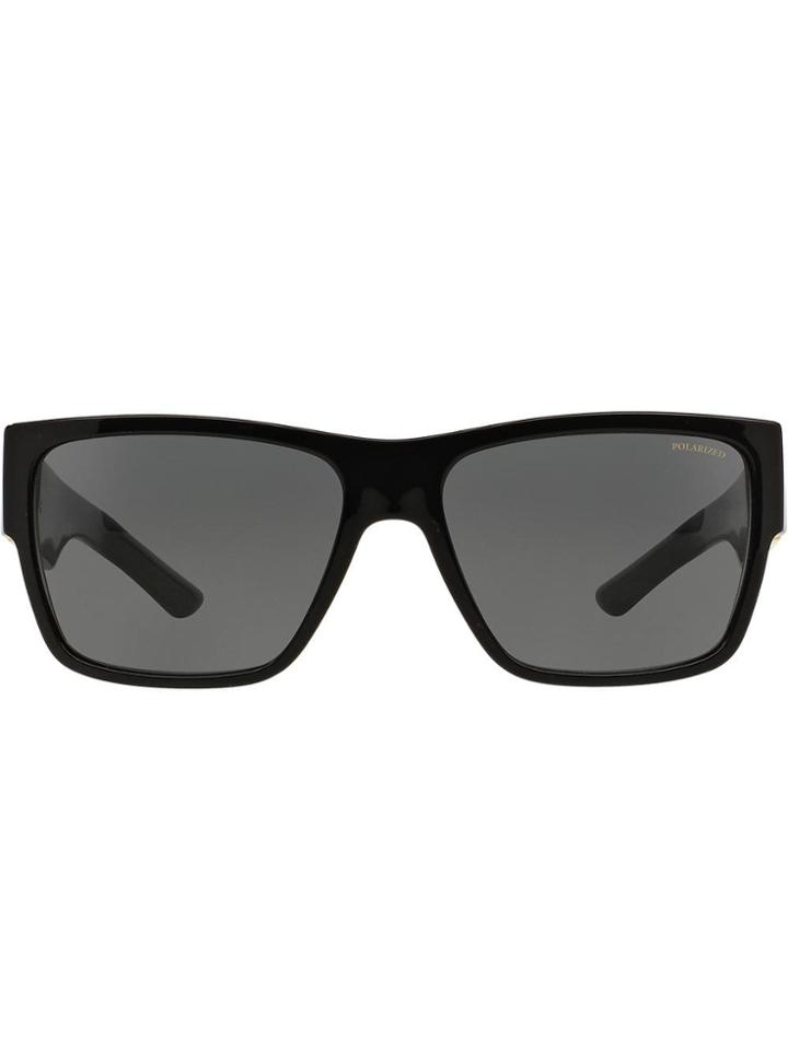 Versace Eyewear Square Cornici Plaque Sunglasses - Black