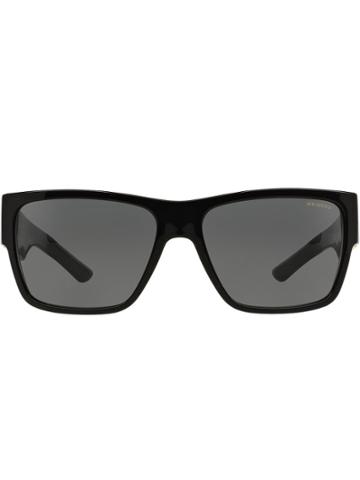 Versace Eyewear Square Cornici Plaque Sunglasses - Black
