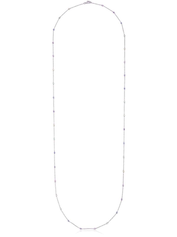 Loquet 14k White Gold Sapphire Necklace - Silver