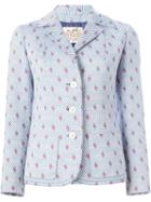 Hermès Vintage Embroidered H Striped Jacket, Women's, Blue