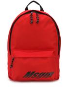 Msgm Graphic Logo Print Backpack - Red