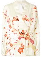 Maharishi - Embroidered Wrap Jacket - Women - Silk - 6, Yellow/orange, Silk