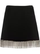 Miu Miu Chain Fringed Cady Skirt - Black