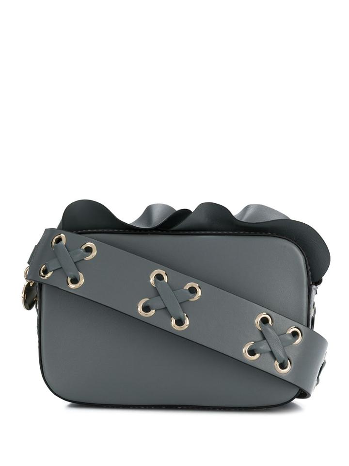 Red Valentino Red(v) Rock Ruffles Crossbody Bag - Grey