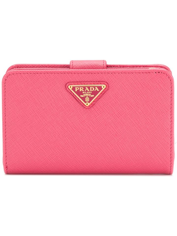 Prada Saffiano Tri-fold Wallet - Pink & Purple