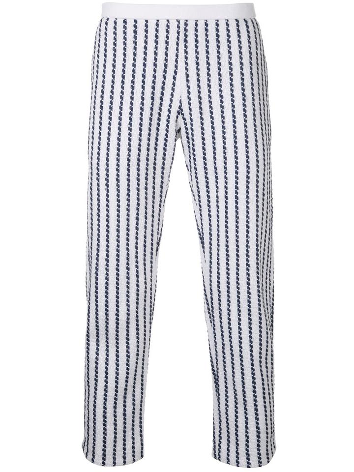 Coohem Striped Tweed Pants, Size: 46, White, Cotton/linen/flax/nylon/polyester