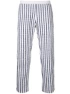 Coohem Striped Tweed Pants, Size: 46, White, Cotton/linen/flax/nylon/polyester