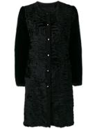 Liska Classic Fur Trimmed Coat - Black