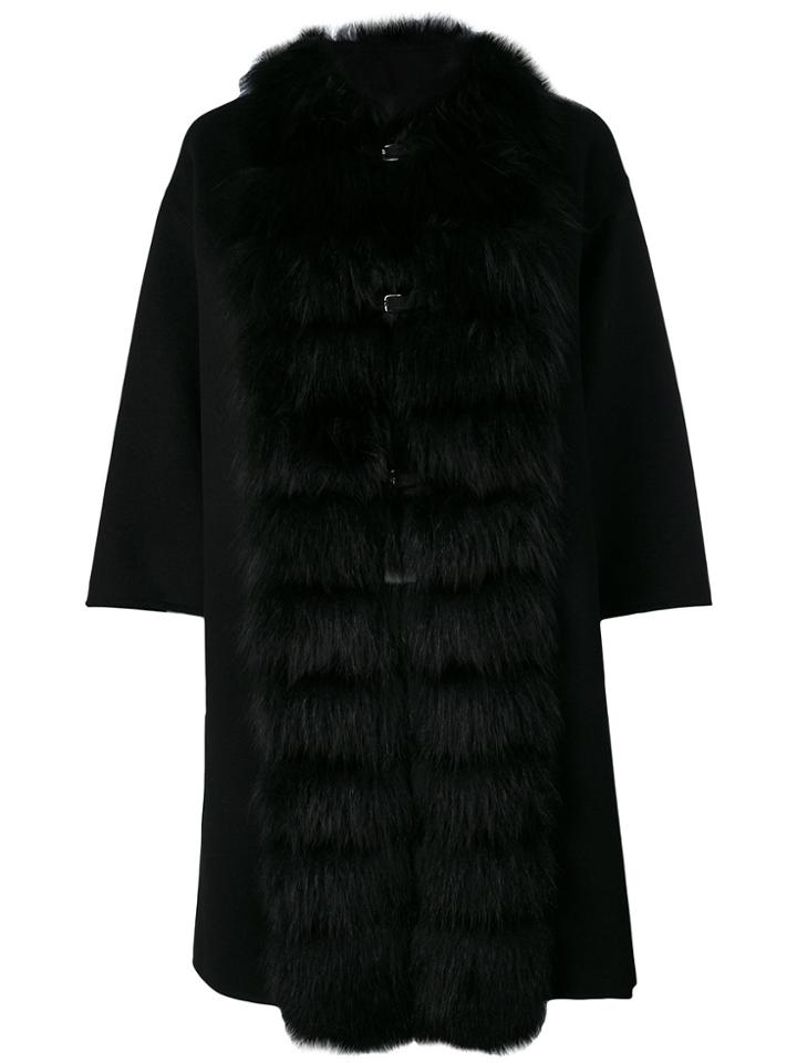 Ermanno Scervino Fur Collar Cape - Black