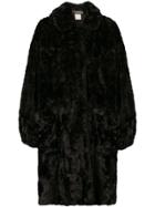 Fendi Vintage 1980's Midi Teddy Coat - Black