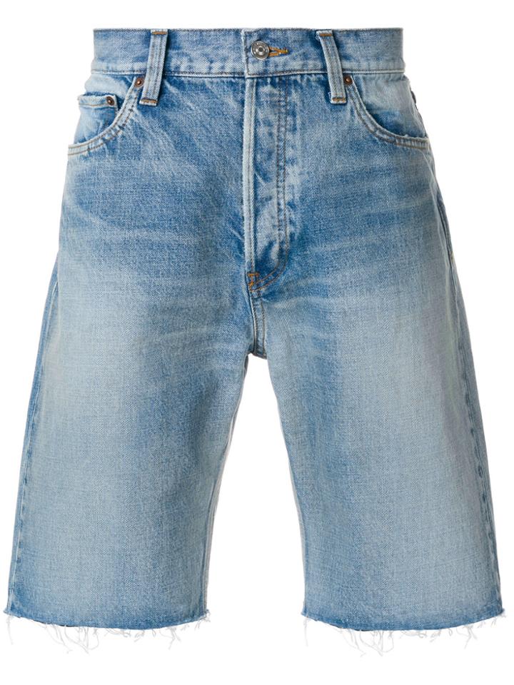 Balenciaga Bal Denim Shorts - Blue