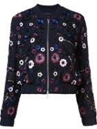 Needle & Thread Floral Embellished Bomber Jacket, Women's, Size: 6, Black, Polyester
