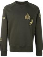 Roberto Cavalli Embellished Sweatshirt, Men's, Size: Medium, Green, Cotton/polyester