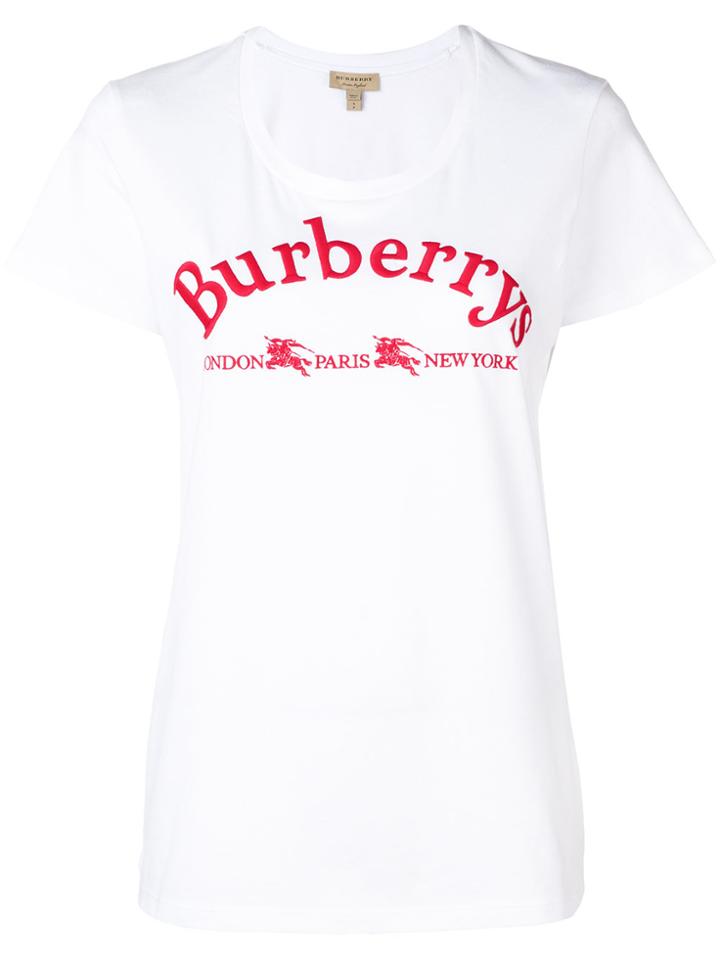 Burberry Logo Print T-shirt - White
