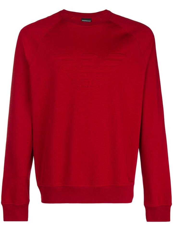 Emporio Armani Embossed Logo Sweatshirt - Red