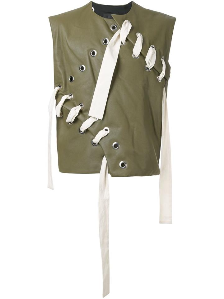 Craig Green Leather Stitch Vest, Men's, Size: Medium, Lamb Skin