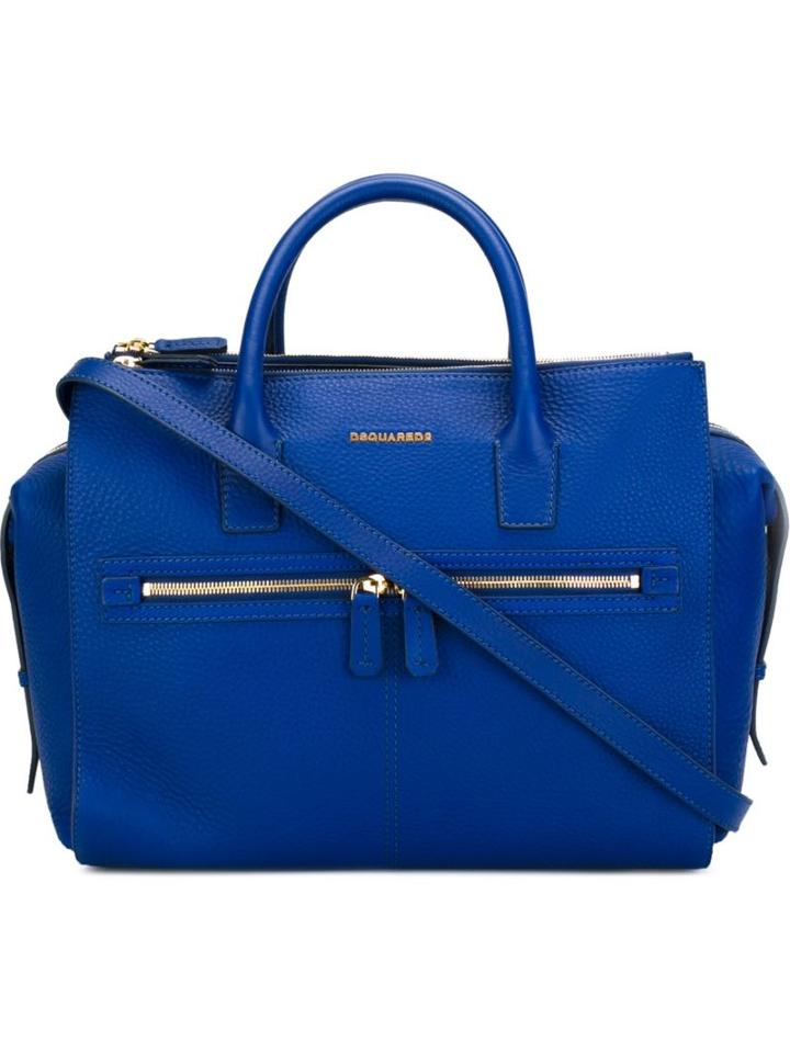 Dsquared2 Medium Twin Zip Tote, Women's, Blue, Leather