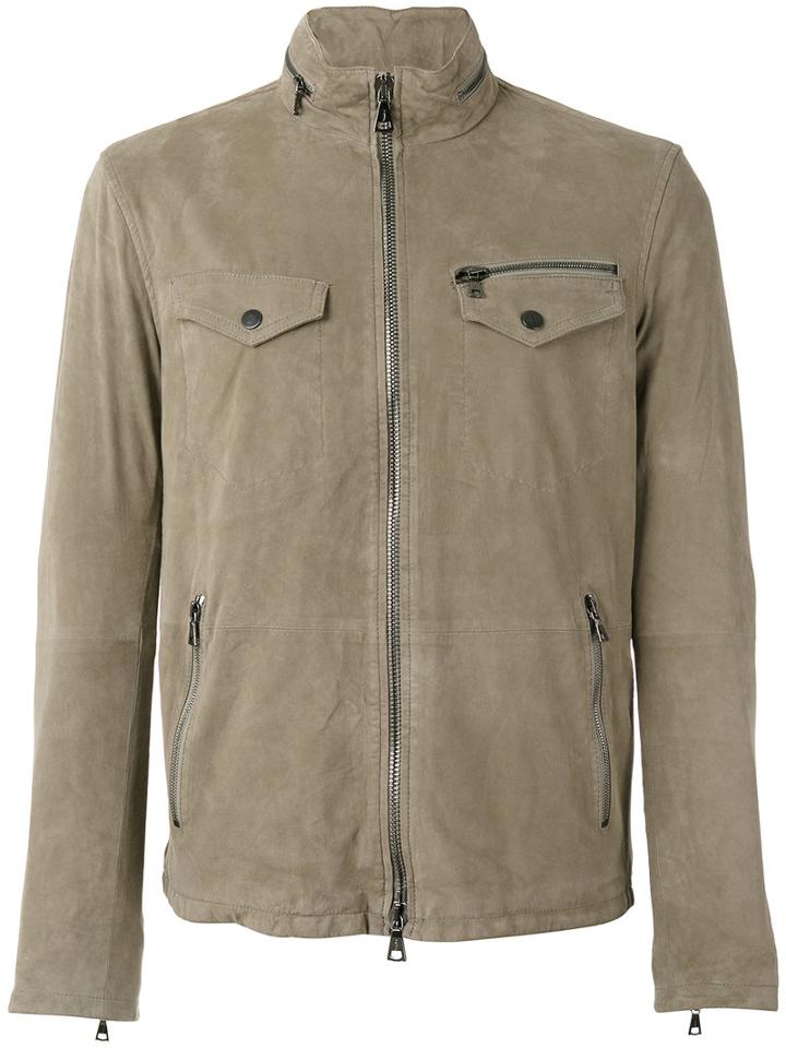 John Varvatos - Lightweight Jacket - Men - Polyamide/goat Suede - 52, Grey, Polyamide/goat Suede