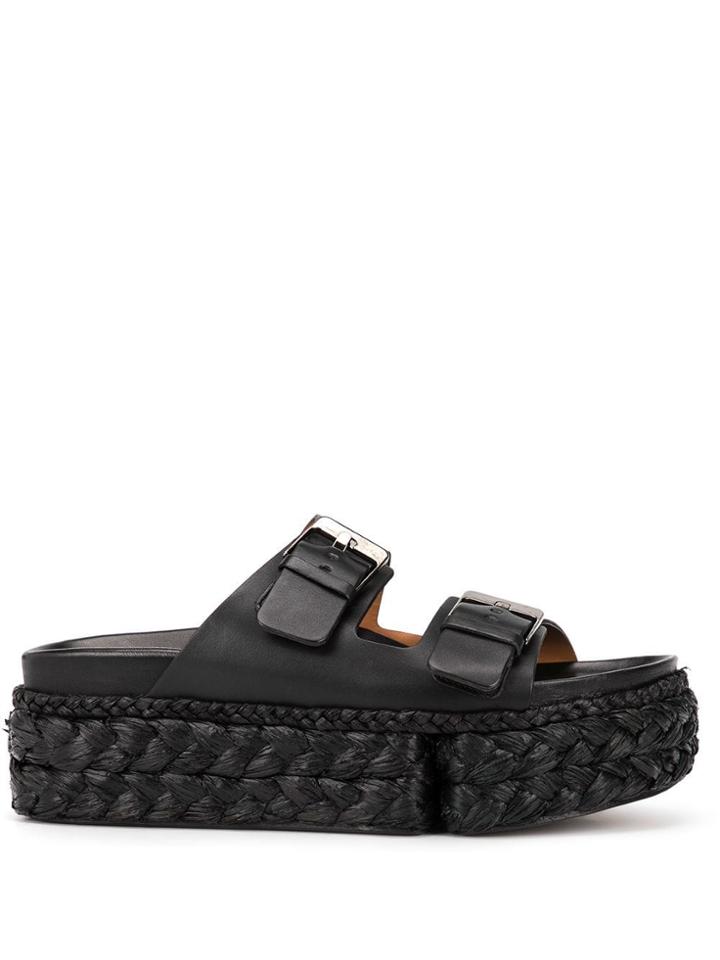 Clergerie Abby Buckle Strap Platform Sandals - Black
