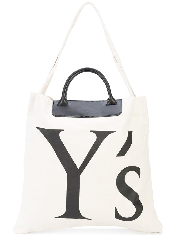 Y's Logo Shopper Tote - Nude & Neutrals
