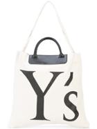 Y's Logo Shopper Tote - Nude & Neutrals