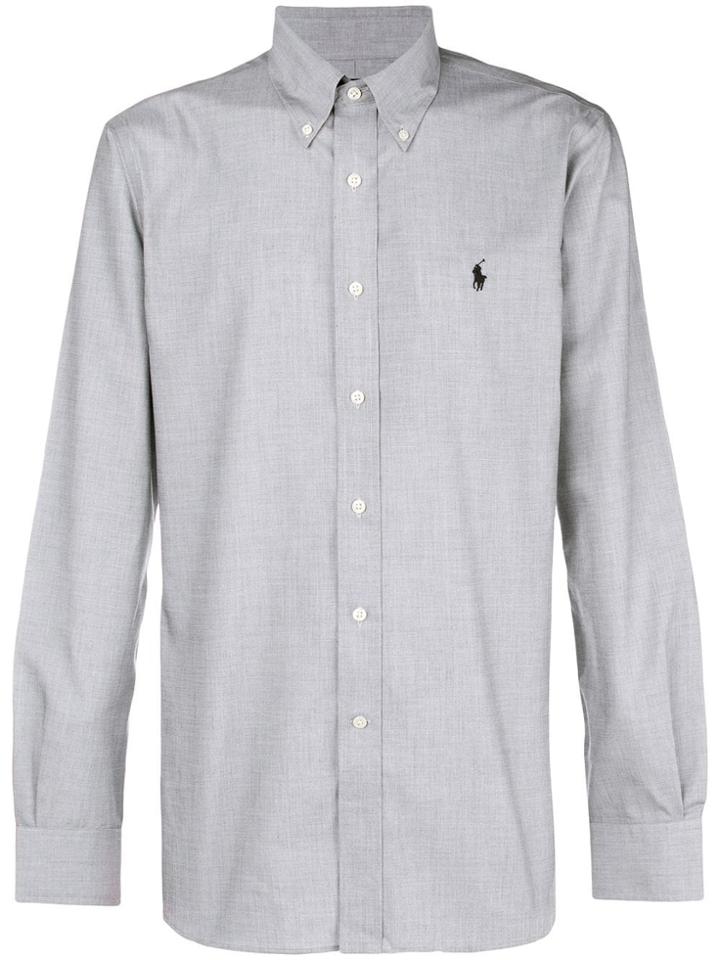 Ralph Lauren Logo Long-sleeve Fitted Shirt - Grey