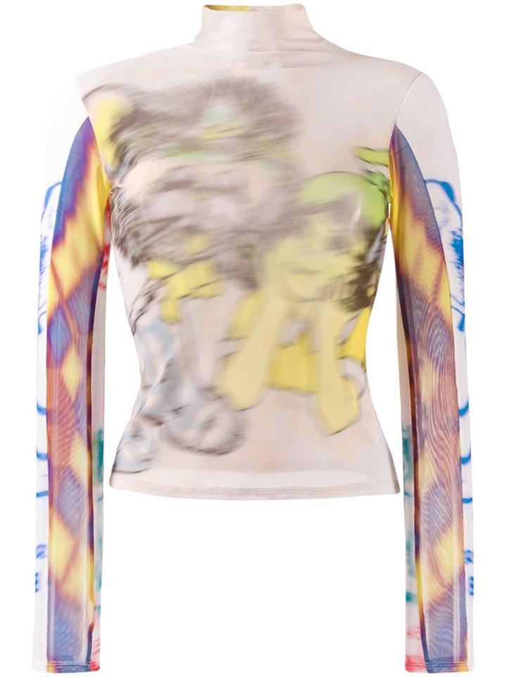 Chopova Lowena Geometric Print Top - Neutrals