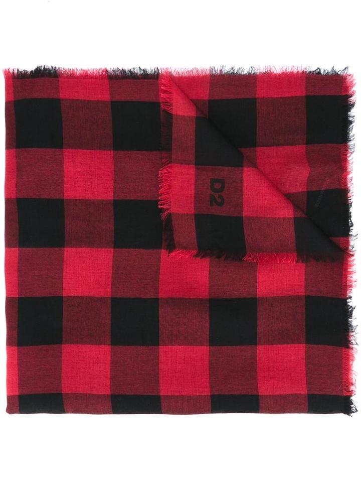 Dsquared2 'canadian' Check Scarf, Men's, Black, Modal/cashmere