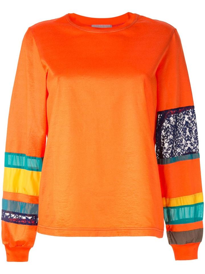Kolor Striped Sleeve Sweatshirt - Orange