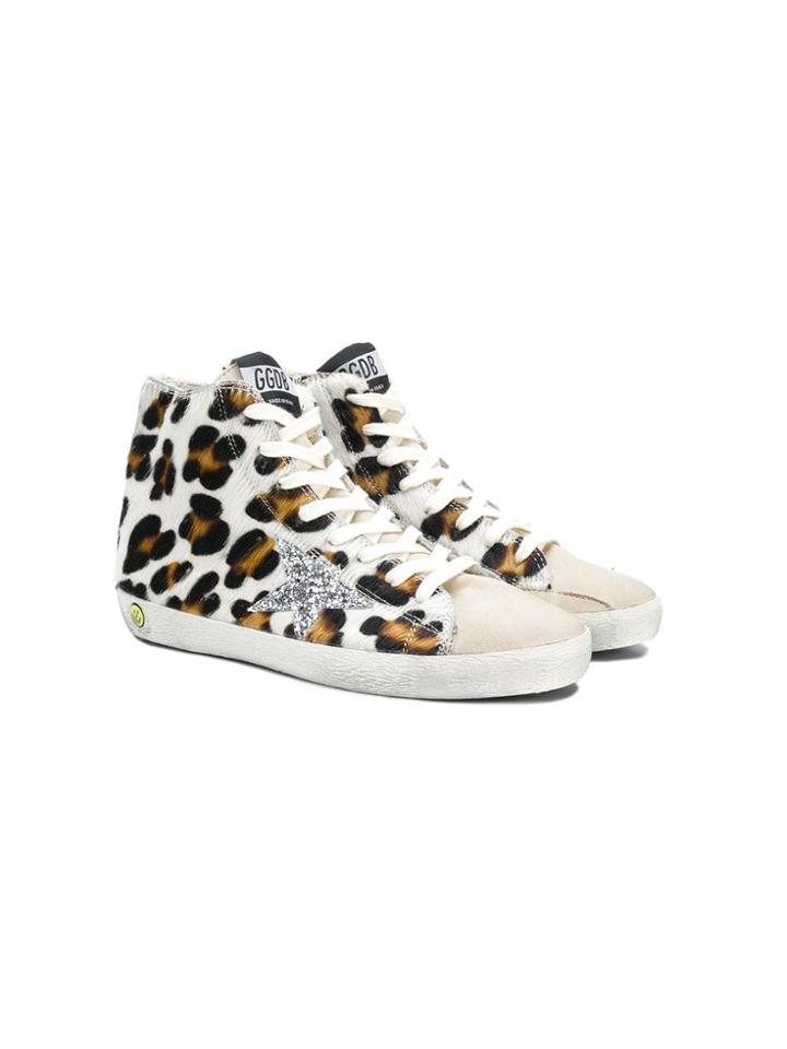 Golden Goose Deluxe Brand Kids Teen Leopard Hi-tops - White