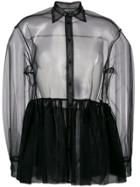 Brognano Sheer Panel Shirt - Black