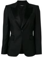 Dsquared2 Peaked Lapel Blazer, Women's, Size: 40, Black, Virgin Wool/polyester/silk