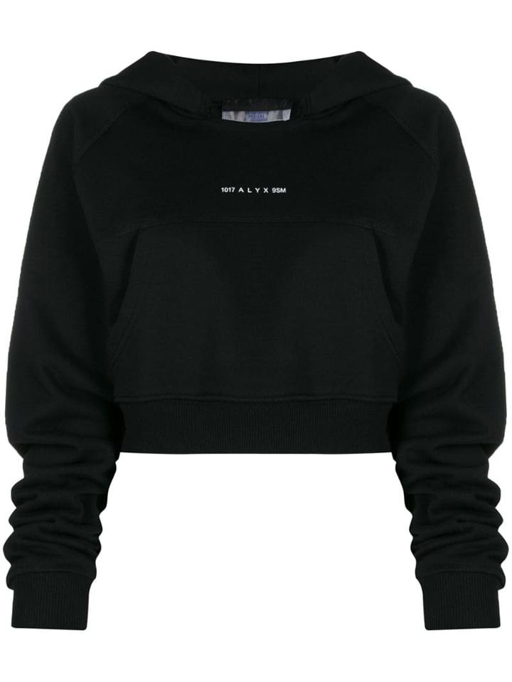 1017 Alyx 9sm Cropped Hooded Sweatshirt - Black