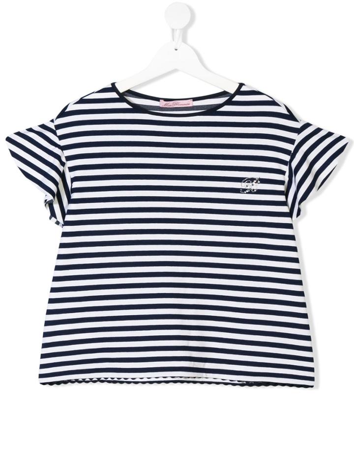 Miss Blumarine Teen Striped T-shirt - Blue