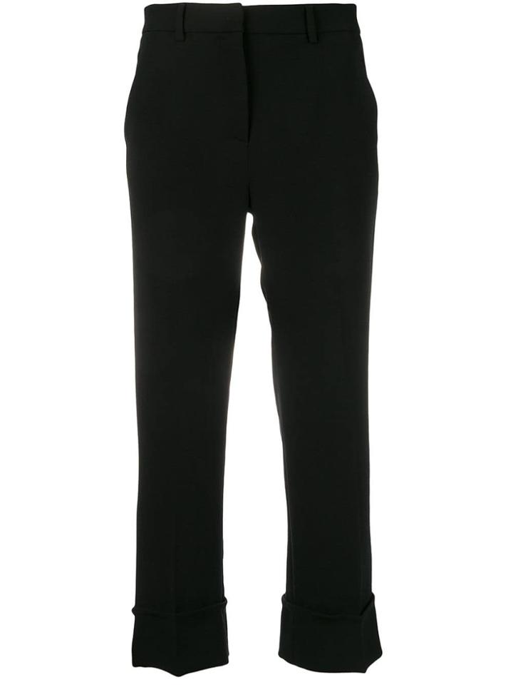 L'autre Chose Slim Turn Up Trousers - Black