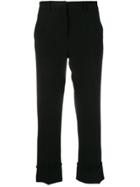 L'autre Chose Slim Turn Up Trousers - Black