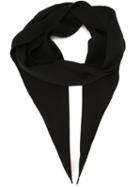 Saint Laurent Angle Tip Neckerchief, Women's, Black, Silk