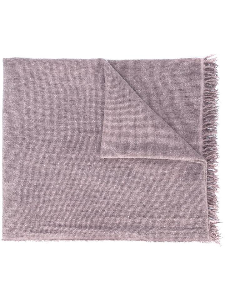 Eleventy Frayed Edge Scarf, Women's, Pink/purple, Polyamide/polyester/viscose/wool
