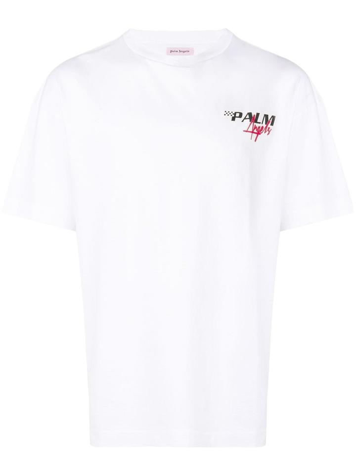 Palm Angels Racing Logo Rear Print T-shirt - White
