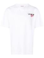 Palm Angels Racing Logo Rear Print T-shirt - White