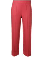 Incotex Straight Cropped Trousers - Red