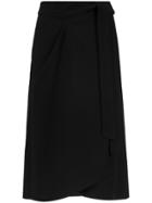 Lilly Sarti Wrap Style Midi Skirt - Black