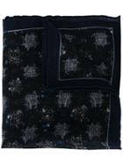 Canali Printed Pocket Handkerchief, Men's, Blue, Wool
